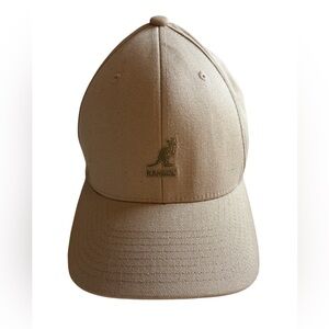 KANGOL Wool Blend Baseball Cap Flex Fit S/M Tan Center Logo Hat